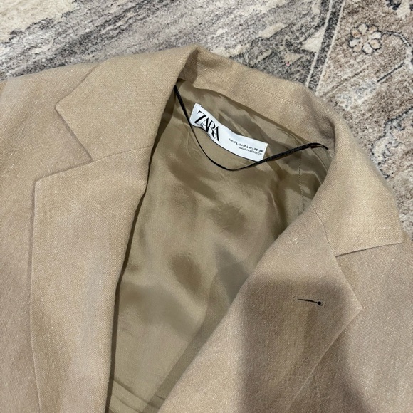 Zara Linen oversized belted coat jacket M/L - Picture 4 of 7